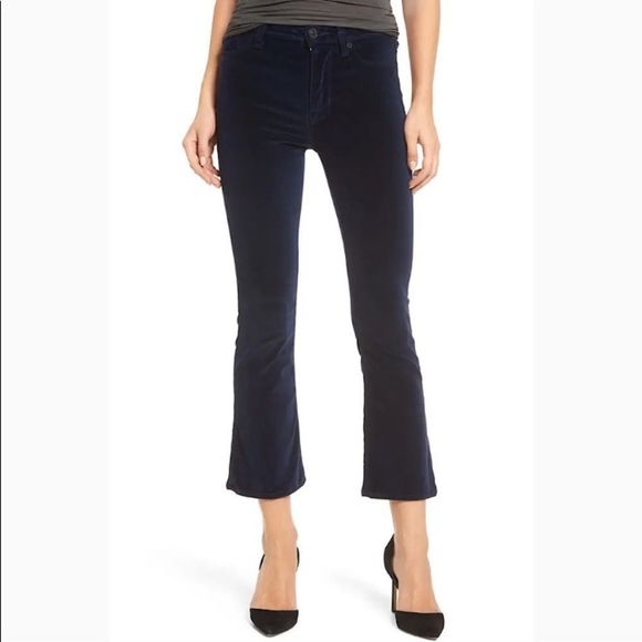 Hudson Jeans Denim - Hudson High Rise Brix Cropped Jeans Navy Velvet Sz 30 NWT
